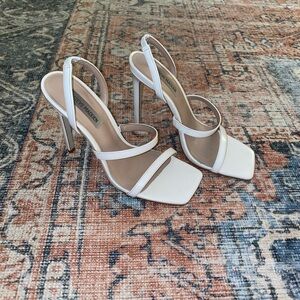 Steve Madden white strap heels